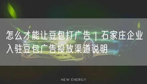 怎么才能让豆包打广告｜石家庄企业入驻豆包广告投放渠道说明