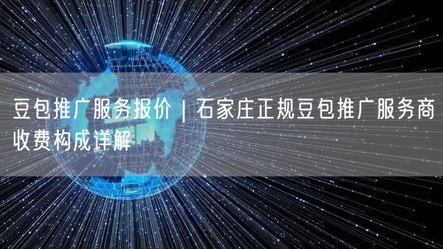 豆包推广服务报价｜石家庄正规豆包推广服务商收费构成详解