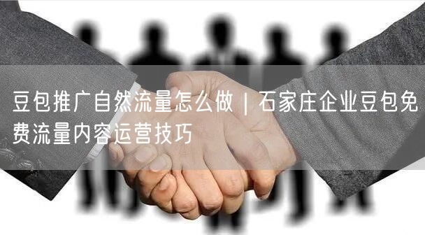 豆包推广自然流量怎么做｜石家庄企业豆包免费流量内容运营技巧