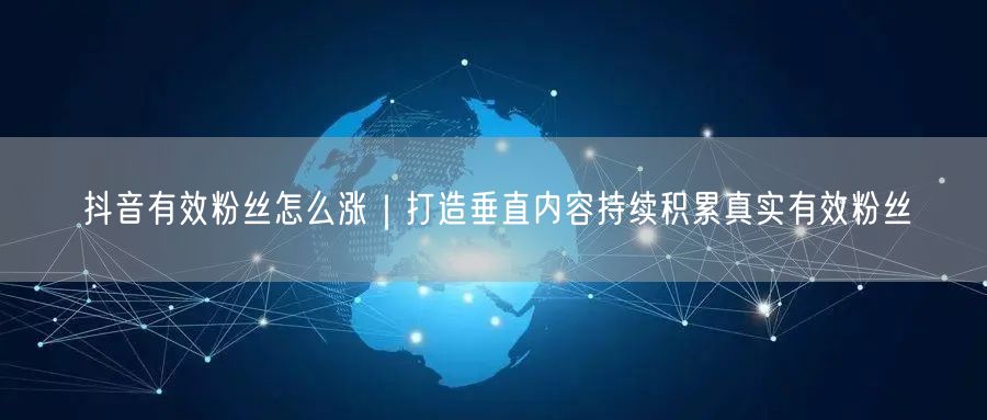 抖音有效粉丝怎么涨｜打造垂直内容持续积累真实有效粉丝
