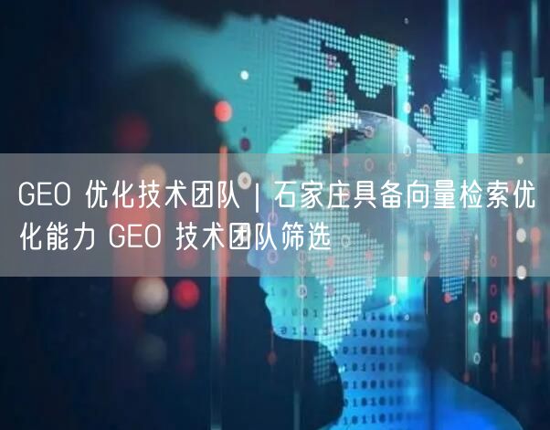 GEO 优化技术团队｜石家庄具备向量检索优化能力 GEO 技术团队筛选