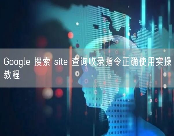 Google 搜索 site 查询收录指令正确使用实操教程