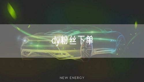 dy粉丝下单