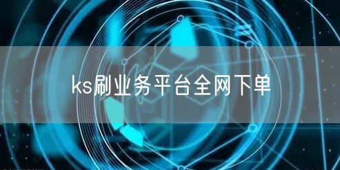 ks刷业务平台全网下单
