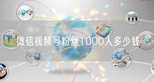 微信视频号粉丝1000人多少钱