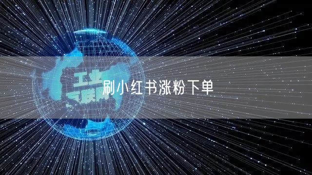 刷小红书涨粉下单