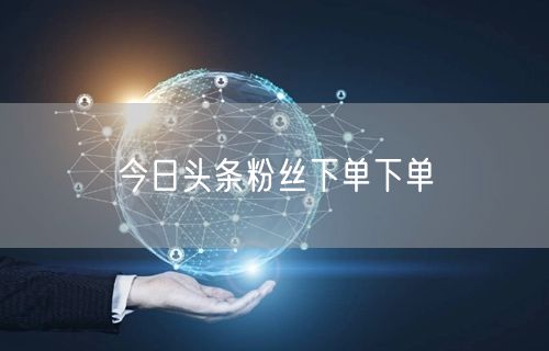 今日头条粉丝下单下单