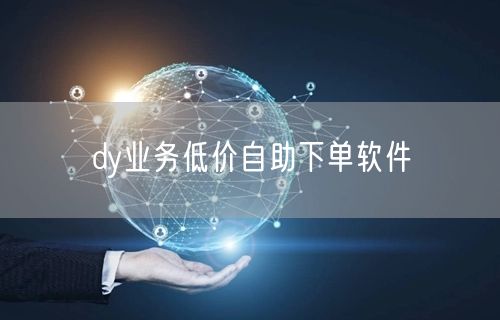 dy业务低价自助下单软件