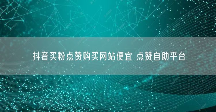 抖音买粉点赞购买网站便宜 点赞自助平台