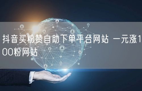 抖音买粉赞自助下单平台网站 一元涨100粉网站