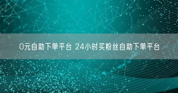 0元自助下单平台 24小时买粉丝自助下单平台