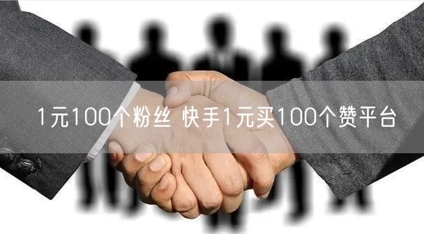 1元100个粉丝 快手1元买100个赞平台