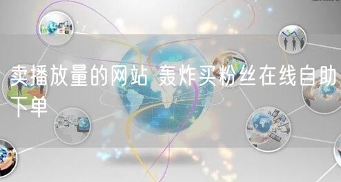 卖播放量的网站 轰炸买粉丝在线自助下单