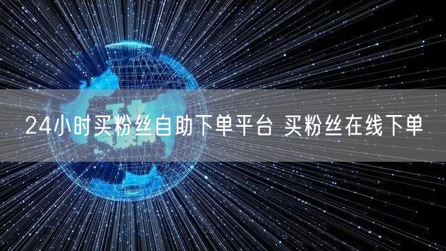 24小时买粉丝自助下单平台 买粉丝在线下单
