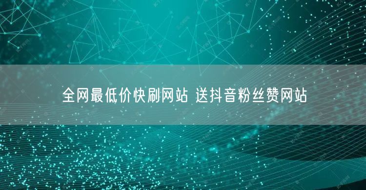 全网最低价快刷网站 送抖音粉丝赞网站