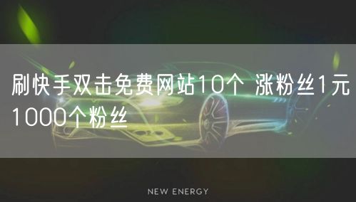 刷快手双击免费网站10个 涨粉丝1元1000个粉丝