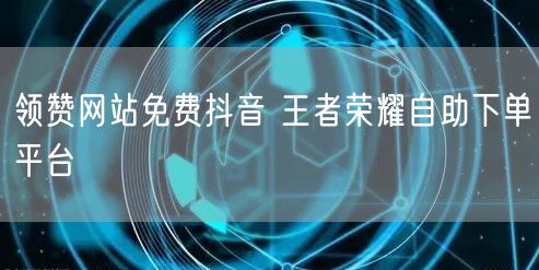领赞网站免费抖音 王者荣耀自助下单平台