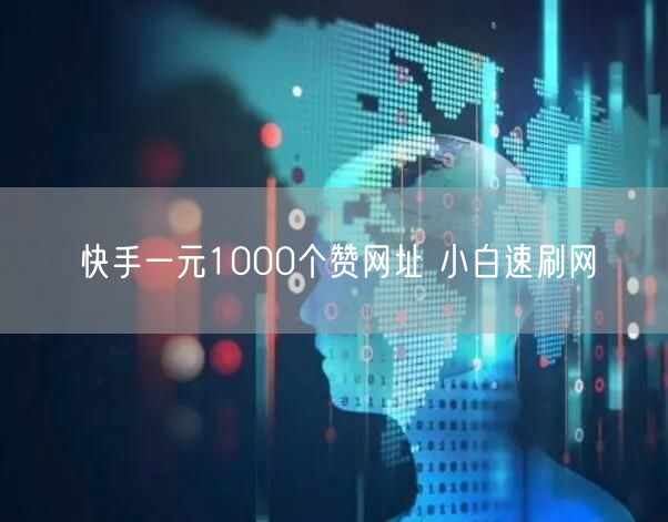 快手一元1000个赞网址 小白速刷网
