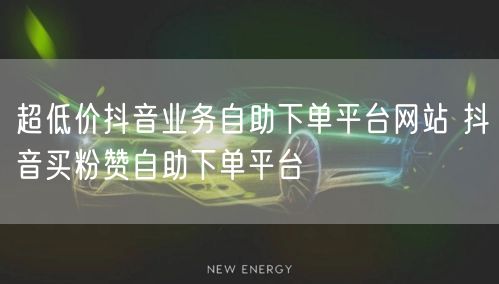 超低价抖音业务自助下单平台网站 抖音买粉赞自助下单平台