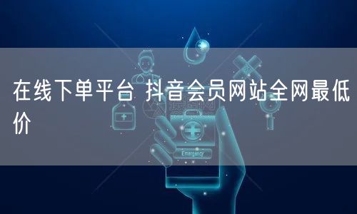 在线下单平台 抖音会员网站全网最低价