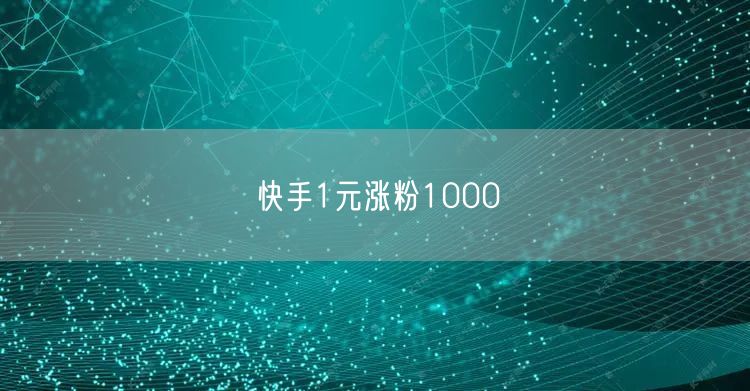快手1元涨粉1000