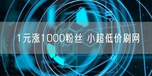 1元涨1000粉丝 小超低价刷网