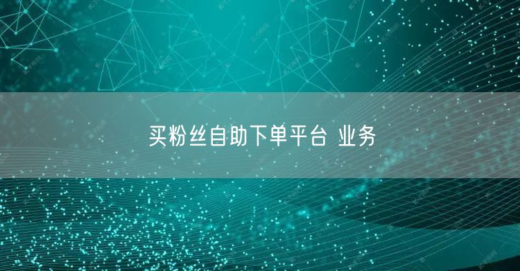 买粉丝自助下单平台 业务