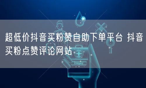 超低价抖音买粉赞自助下单平台 抖音买粉点赞评论网站
