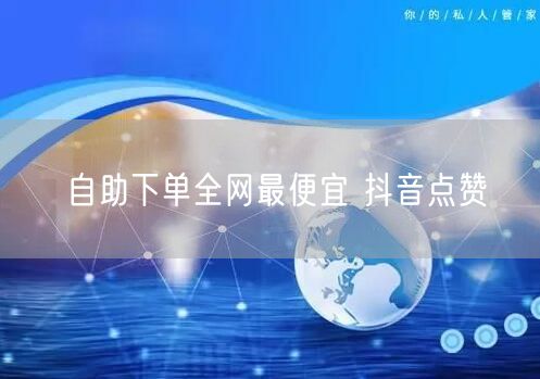 自助下单全网最便宜 抖音点赞