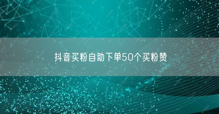 抖音买粉自助下单50个买粉赞